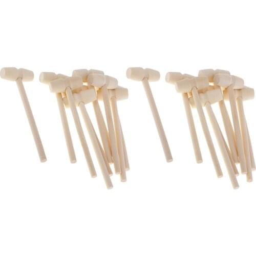 20x Mini Wooden Hammer for Chocolate, Mallet, Wooden Lobster Mallet