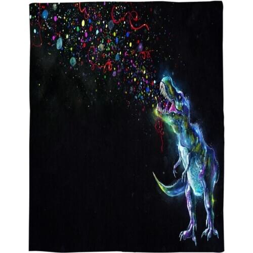 Dinosaur Throw Blanket Portable Soft Bedspread Microfiber Flannel Blankets for Beds