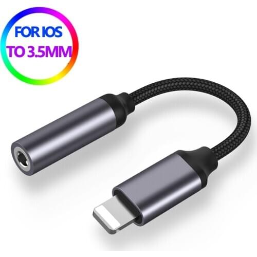 For IOS to 3.5mm Jack AUX Cable For iPhone 11 Pro 12 Audio Cable Adapter Headphone Connector Audio Splitter for iOS 14