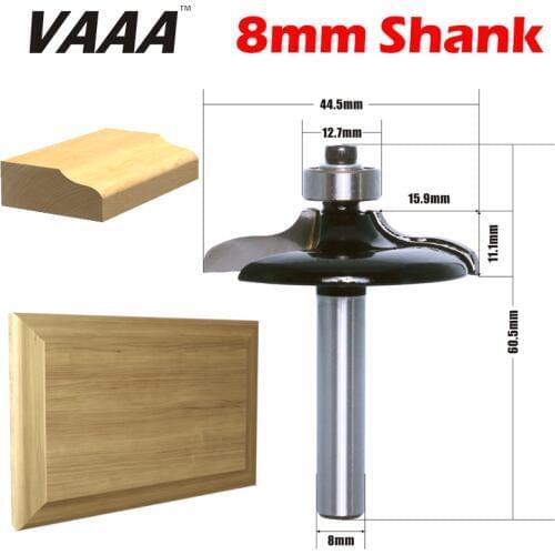 VAAA 1PC 8mm Shank Ogee Euro Style Door Front Edging Router Bit Trimming Wood Milling Cutter for Woodwork Cutter Power Tools