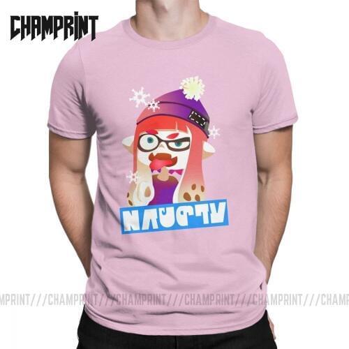 Splatfest Team Naughty Splatoon T-Shirts Men Ink Kid Game Squid Casual Cotton Tee Shirt Short Sleeve T Shirt Party Clothing