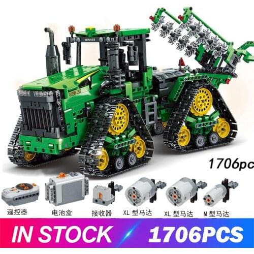 City High Tech Series The RC Track Remote-control caterpillar Track Tractors Model Building Block Educational Toys Kids Gifts