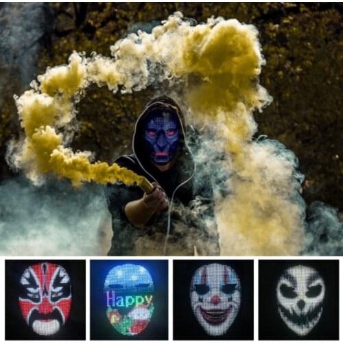 Halloween Christmas LED Magnifying Face Light Mask Festival Section Dance Bar Night Store Atmosphere Press