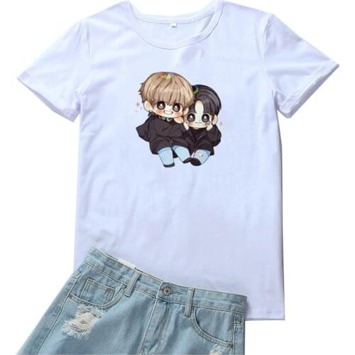 Kawaii Cartoons Boys Women Tshirt Funny Japan Anime Graphic T Shirt Women Casual Cotton Tshirt Women Cool White Camiseta Mujer
