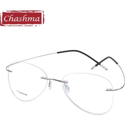 Classic Design Rimless Eyeglasses Men Optical Transparent Lens Designer Titanium Frames Female Customize Lenses Size and Shape