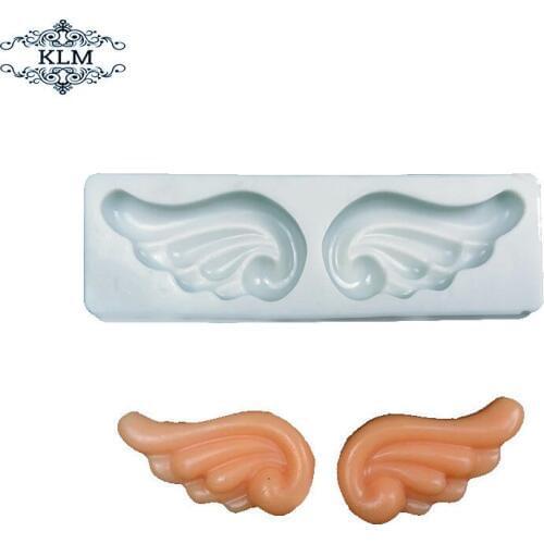 KLM Winged Silicone Mold Wedding DIY Cake Topper Fondant Cake Decoration Tool Sugarcraft Candy Clay Chocolate Syrup Mold