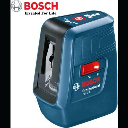 Bosch Laser Level 3 Lines Laser Level GLL3X Horizontal Vertical Cross-Line With Auto Self-Leveling,Indoor Red Line Laser Level