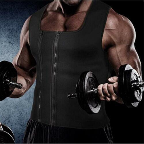 Mens Hot Sweat Body Shaper Tank Top Tummy Fat Burner Slimming Sauna Vest Weight Shapewear Neoprene Vest Hot Neoprene Corset