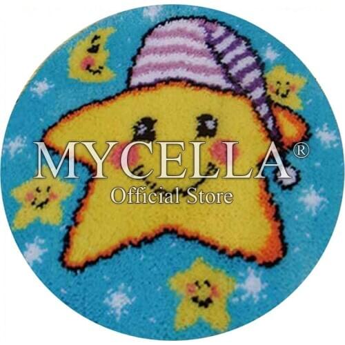 Latch hook rug kits DIY Embroidery Carpet Star smiley Dimension Thread Crochet Arts Living Room Chair Use DIY Embroidery Carpet