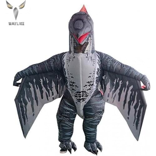 WAYLIKE Inflatable T-Rex Dinosaur Costume Halloween Blow Up Deluxe Dinosaur Fancy Dress Costume Props
