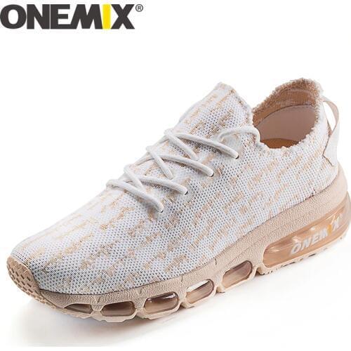 ONEMIX Spring Breathable Antislip Soft Running Shoes Men Sport Shoes Breathable Mesh Running Sneakers Women Shoes Big Size 5-12