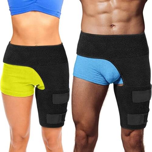 Hip Thigh Support Brace Groin Compression Wrap for Pulled Groin Sciatic Nerve Pain Hamstring Injury Recovery and Rehab Fits Legs