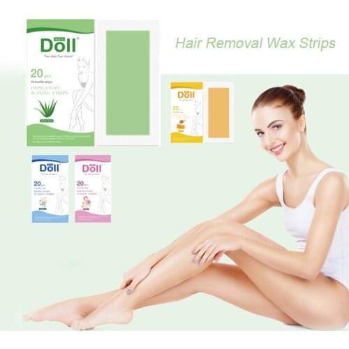 20/24/40pcs Hair Removal Wax Strips Papers Double Sided Depilation Uprooted Silky Face Armpit Leg Lip hair Shaving Safe TSLM1