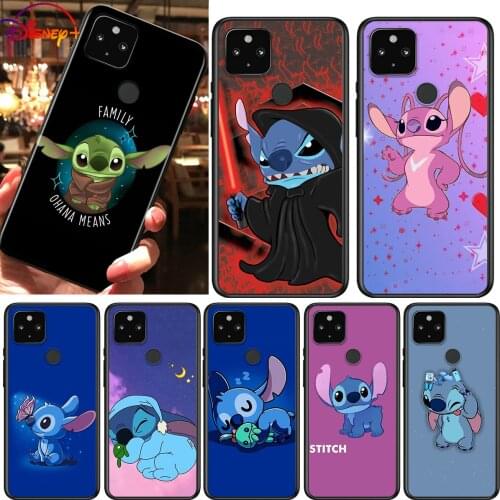 Disney Stitch Art Shockproof Cover for Google Pixel 5 5A 4 4A XL 5G Black Phone Case Shell Soft Fundas Coque Capa