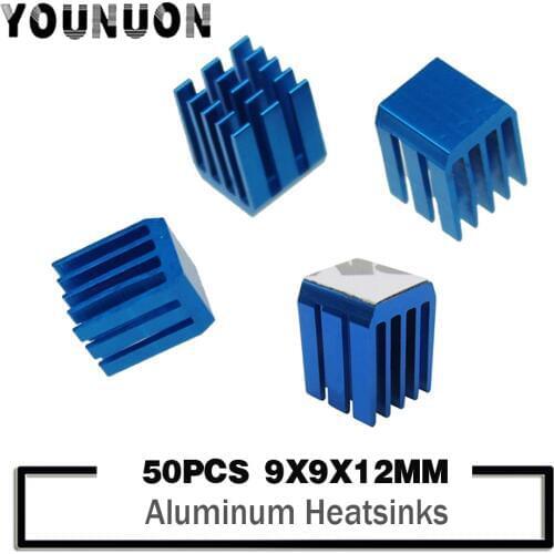 50PCS YOUNUON Heatsinks 9 x 9 x 12mm Cooler Heat Sink Aluminum Mini IC Chipset Cooling with 9448A 3M Tape