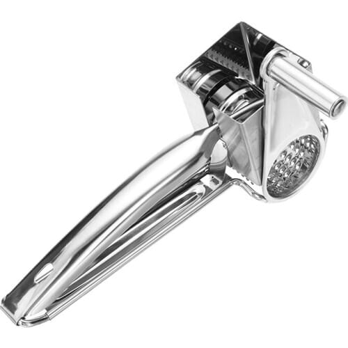 Hand Rotary Cheese Butter Grater For Vegetable Ginger Shredder Cutter Stainless Steel With 3 Drums Slicer Kitchen Gadget