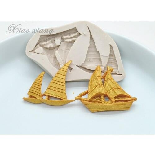 3D Boat Silicone Molds For Baking Ship Fondant Cake Decoration Mold Chocolate Fudge For Kitchen Baking Utensils Accessories