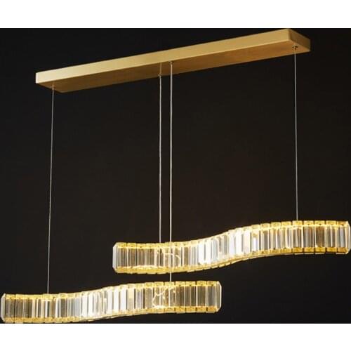 Modern Simple Light Luxury Crystal s-Shaped Chandelier Living Room Bedroom Study Dining Room Led Lighting