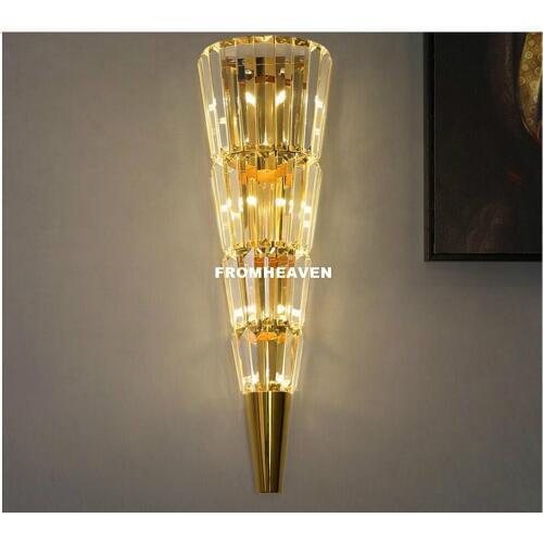 Nordic Modern LED Wall Lamp Lustre Stainless Steel K9 Crystal LED Wall Light Living Room Luminarias Sconce Bedroom Lamparas Lamp