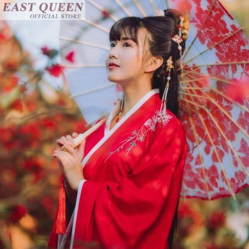 Traditional Chinese gown for women vintage oriental tops Chinese hanfu clothes traditional woman long top full sleeve DD737 L