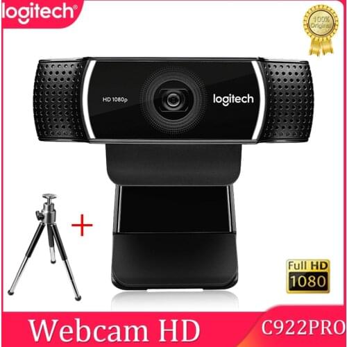 Logitech C922 Pro HD Webcam 1080P Built-in Dual microphone stereo Autofocus Stream HD Anchor Camera 720p/60fps With tripod