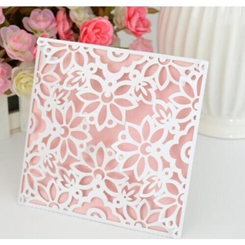 High quality white wedding card ideal products paper flower wedding invitation card