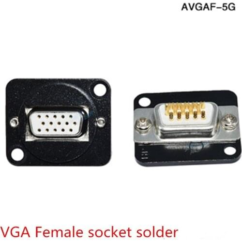 DB9 RS232 DB15 VGA socket panel mounting Plug 9pin 15Pin weld,soldering female&Male port socket adapter D type DB9 DB15 5U