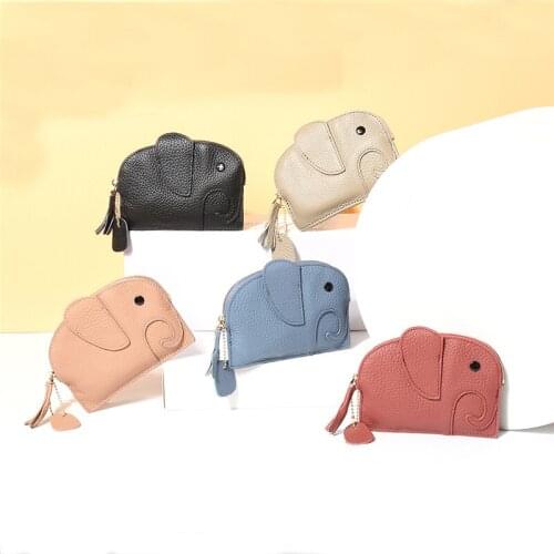 Womens Wallet Elephant Creativity Genuine Leather Luxury Coin Purse Female Fashion Short Money Clip Card Holder Clutch Bag