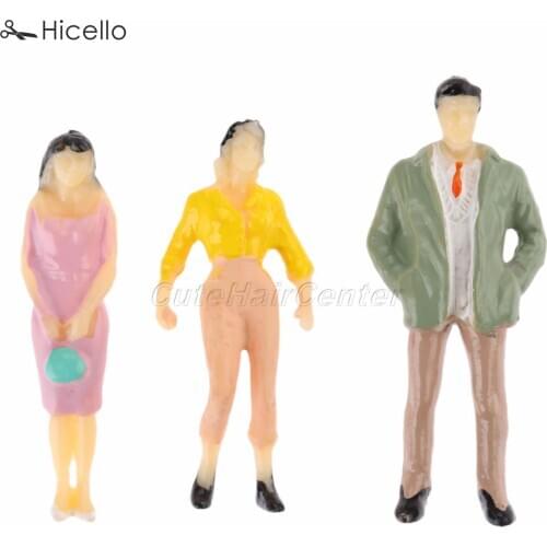 100pcs Plastic Model People 25mm/18mm/9mm Train Scale 1:75 1:100 1:200 Painted Figure Scenes simulation human models