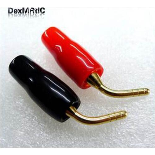 2pcs 2mm Solid Copper Gold-plated Digital plug Audio Stereo jack converts banana Connector for Electronic and digital products