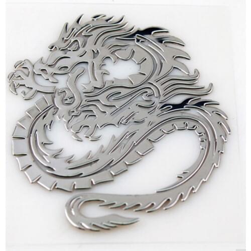 3D Dragon Sticker Car Trunk Nickel Alloy Badge Emblem Dragon Sticker Accessories Adhesive Car Styling Badge Stickers