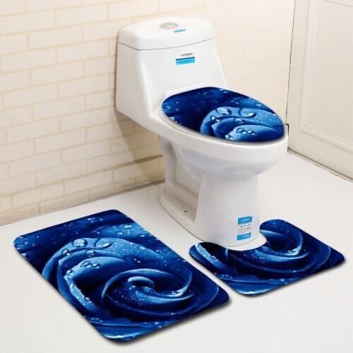 3DfRose Bathroom Shower Bath Mat Toilet Lid Cover Bathroom Carpet Rugs Valentines Day Home Decor Flannel Bathroom Mat Set
