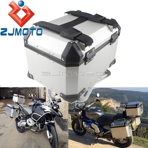 45L Aluminum Motorcycle Rear Luggage Case Storage Top Tool Box for BMW R1200GS Honda Suzuki Kawasaki Yamaha Tail Toolbox