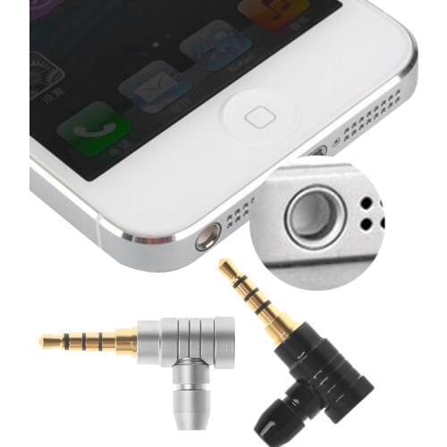 90 Degree Right Angle Male Jack Plug 4 Pole 3.5mm Stereo Audio Adapter Converter