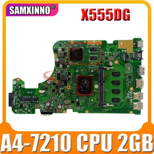 Akemy For ASUS X555DG X555YI X555Y x555d original motherboard X555YI notebook mainboard with A4-7210 CPU 2GB RAM test full 100
