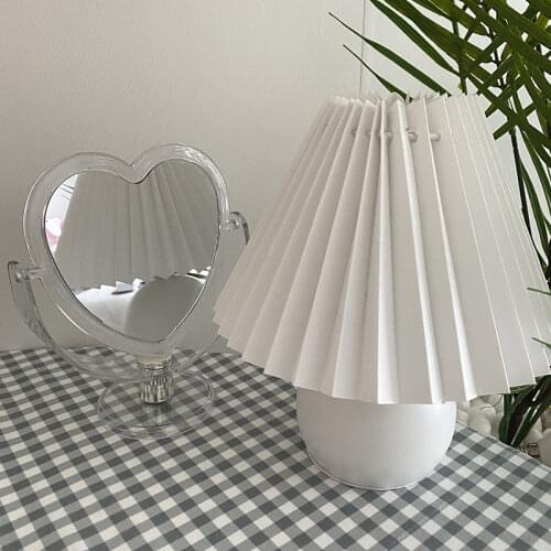 1Pcs ins Korean style transparent acrylic mirror cute makeup mirror double-sided love girl Heart Desktop MakeUp Mirror Wholesale