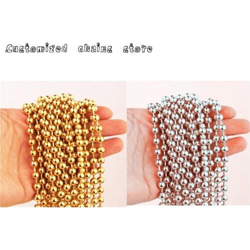 Granny Chic Men Boys Women 2/3/4/5/6/8/10mm Gold Silver Stainless Steel Ball Beads Chain Necklace Wholesale Jewelry Accessories