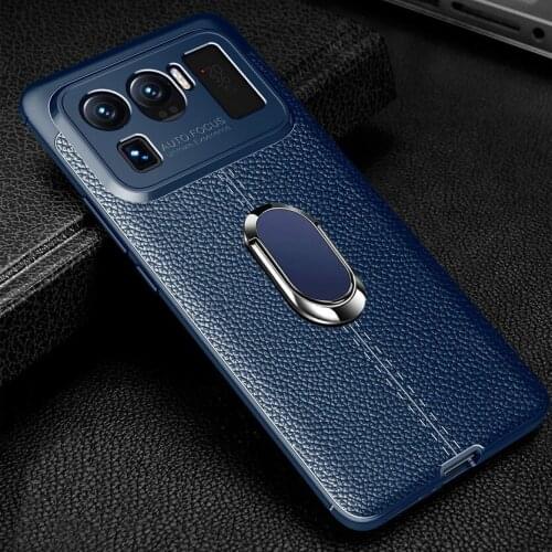 For Xiaomi Mi 11 Ultra case Mi11 Pro Slim Soft silicone Fiber Ring Holder cover For xiaomi mi 11i 10S mi 10T Pro mi Note 10