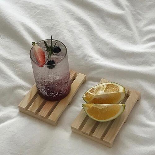 Wooden Pallet Placemat Cup Holder Vintage Drink Coasters Tray Tischset Tea Pot Placemats Korean Style Home Dining Table Decor