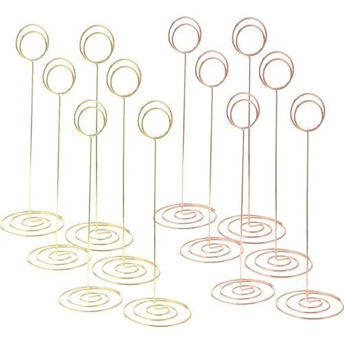 6 Pcs 22cm Tall Table Number Cards Photo Holder Paper Menu Clips Tall Place Card Holders Table Number Stand Figurines