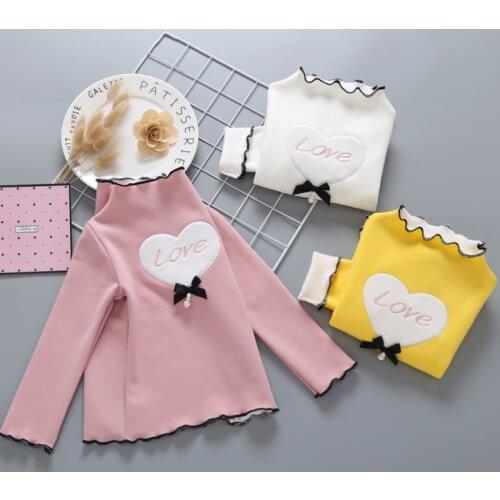 2021 Spring Autumn For 2-8 Years Children Tops Tees Cotton Cartoon Print Basic Little Baby Kids Girls Long Sleeve T Shirts