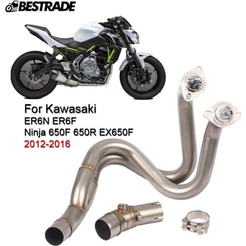 For Kawasaki ER6N ER6F Ninja 650R/F 2012-2016 Motorcycle Exhaust Front Middle Link Connect Pipe Header Tube Slip 51mm Stainless