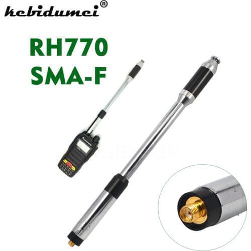 Kebidumei SMA-Female RH770 Dual Band Antenna 144MHz/430MHz Handheld Telescopic Radio Antenna for BAOFENG Wouxun/Kenwood etc