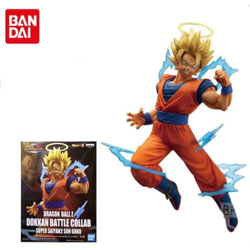 Bandai Dragon Ball Anime Figure Super Saiyan 2 Battle Special Effects Son Goku Genuine Model Collection Ornaments Children Toys