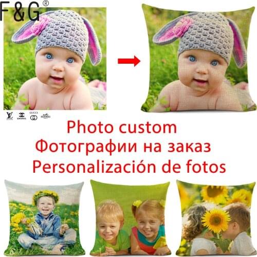 Private Customization Decorative Pillowcase Pet Wedding Personal Life Photos Brand Logo Customize Gift Home Linen Cushion Cover