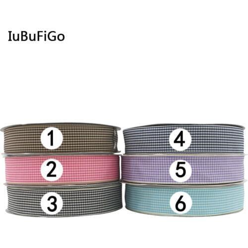[IuBuFiGo] 10 yard 1"(25mm) Houndstooth Ribbon DIY Handmade Checked Ribbon Decorative tape