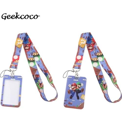 J1972 Creative Game Lanyard Card Holder Student Hanging Neck Mobile Phone Lanyard Badge Accessory Card Holder