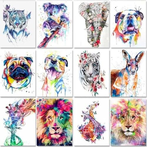 SDOYUNO 60x75cm Oil Painting By Numbers Animals Paint By Numbers On Canvas Tigers DIY Watercolor By Numbers Home Decor