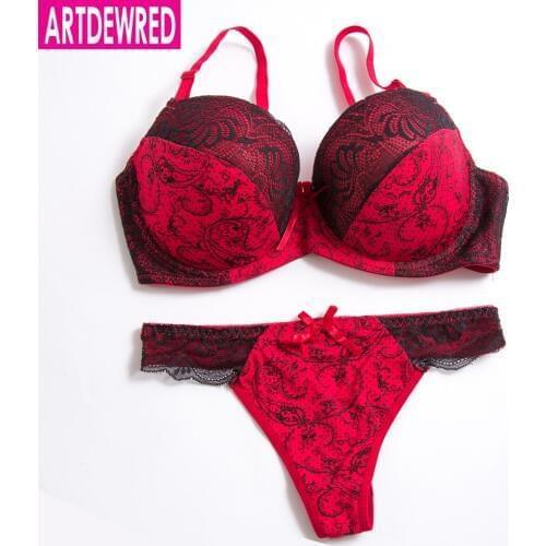 Original authentic high grade push up bra thong sets bras for women underwear bra set lace sexy lingerie panty female underwear