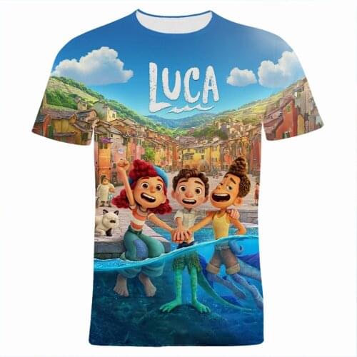 Luca Cartoon Anime Clothes For Boy Girl Kids Disney 3D Print Women T Shirt Summer Short Sleeve Mens T-shirts Tops
